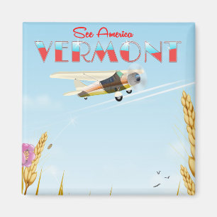 Aimant "Découvrez l'Amérique" Affiche de voyage Vermont R