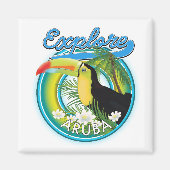Aimant Découvrez le logo Aruba (Devant)