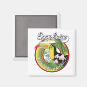 Aimant Découvrez le logo de l'Amérique centrale. Ornement (Recto/Verso)