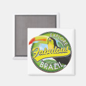 Aimant Découvrez le logo fabuleux du Brésil (Recto/Verso)