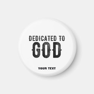 AIMANT DÉDIÉ À DIEU PERSONNALISABLE COOL TEXTE NOIR