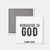 AIMANT DÉDIÉ À DIEU PERSONNALISABLE COOL TEXTE NOIR (Recto/Verso)