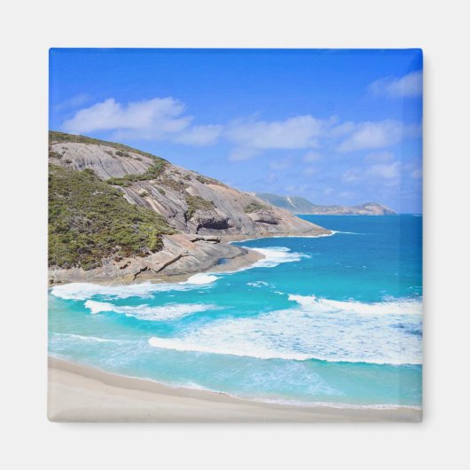Aimant Deep Blue Ocean Waves Cliffs Blue Sky Photo (Devant)