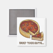 Aimant Deep Dish Thghts Chicago Pepperoni Pizza Slice (Recto/Verso)