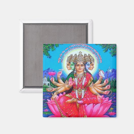 Aimant Déesse Gayatri Devi Deity (Recto/Verso)