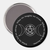 Aimant Déesse triple Lune Wicca Pentacle (Recto/Verso)