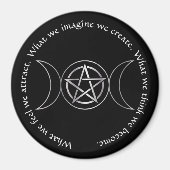 Aimant Déesse triple Lune Wicca Pentacle (Devant)