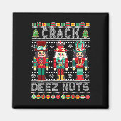 Aimant Deez Nuts Nutcracker Fun Vilain Noël (Devant)