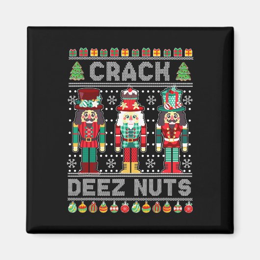 Aimant Deez Nuts Nutcracker Fun Vilain Noël (Devant)