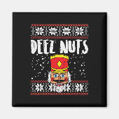 Aimant Deez Nuts Nutcracker Fun Vilain Noël Mème Cadeau (Devant)