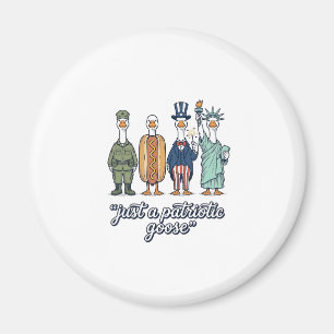 Aimant Défilé d'oies patriotiques Chemise vectorielle vin