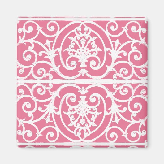 Aimant Défilement rose et blanc (Devant)