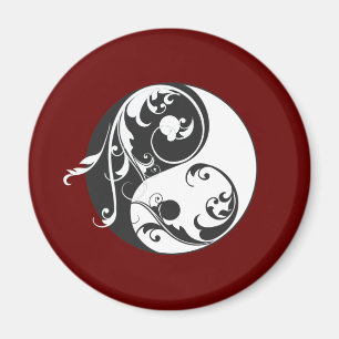 Aimant Défilement Yin & Yang (noir)