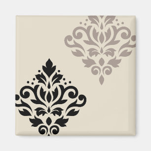 Aimant Défiler Damask Art I Black Taupe Crème