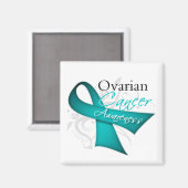 Aimant Défiler Ruban Sensibilisation au cancer de l'ovair (Recto/Verso)