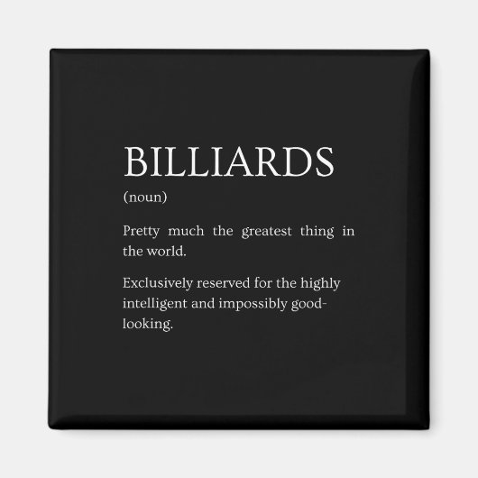 Aimant Définition de billard - Billard sarcastique amusan (Devant)