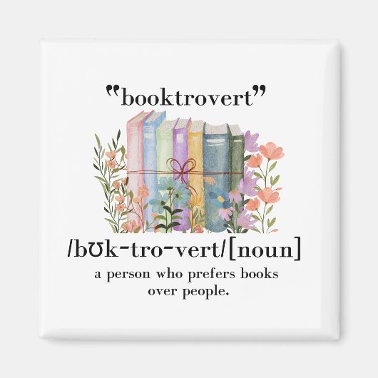 Aimant Définition de "Booktrovert" (Devant)