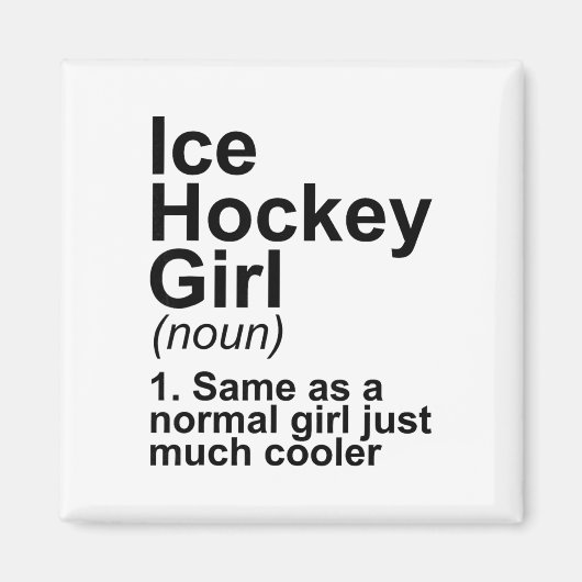 Aimant Définition de fille de hockey sur glace (Devant)