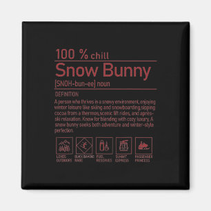 Aimant Définition de Snow Bunny drôle tendance ski d'hive