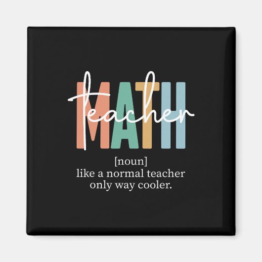 Aimant Définition d'enseignant de mathématiques drôle pou (Devant)