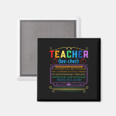 Aimant Définition d'enseignant - Professeur d'école drôle (Recto/Verso)