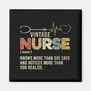 Aimant Définition d'infirmière vintage humour médical des