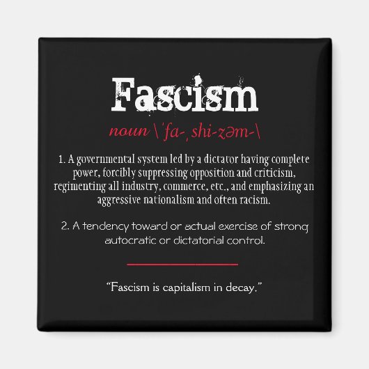 Aimant Définition du fascisme Énoncé politique Rouge (Devant)
