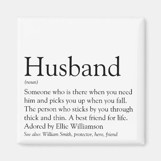 Aimant Définition du meilleur mari du monde (Devant)