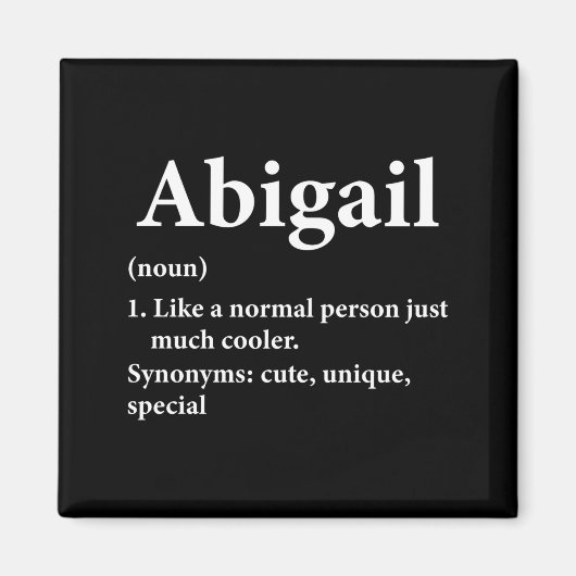 Aimant Définition du nom Abigail Drôle D (Devant)