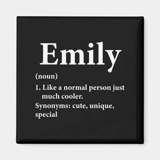 Aimant Définition du nom Emily Drôle D (Devant)