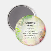 Aimant Définition d'une infirmière (Recto/Verso)