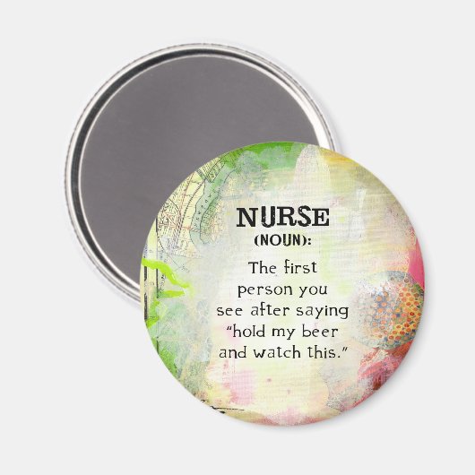 Aimant Définition d'une infirmière (Recto/Verso)