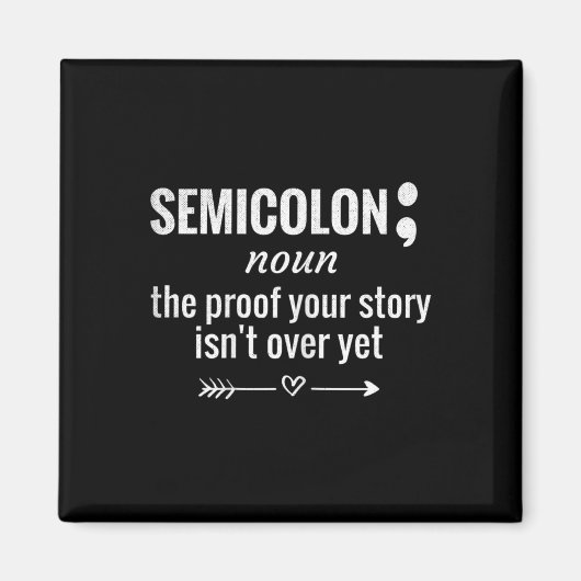 Aimant Définition Semicolon de sensibilisation Prévention (Devant)