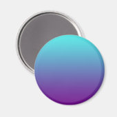 Aimant Dégradé de fond simple Turquoise Bleu Violet (Recto/Verso)