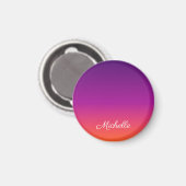 Aimant dégradé violet, rose et orange foncé (Recto/Verso)