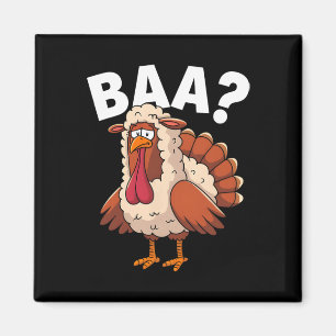Aimant Déguisement d'agneau drôle de Thanksgiving joyeux