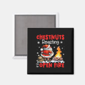 Aimant Dégustation De Châtaignes Au Feu Ouvert Drôle Rude (Recto/Verso)