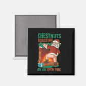 Aimant Dégustation De Châtaignes Au Feu Ouvert Drôle Rude (Recto/Verso)