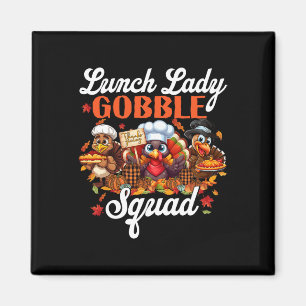 Aimant Déjeuner Lady Gobble Squad Turquie Citrouille heur