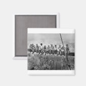 Aimant Déjeuner sur un gratte-ciel (Recto/Verso)