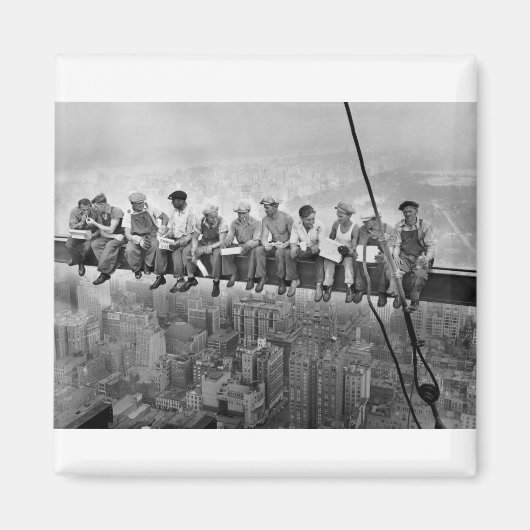 Aimant Déjeuner sur un gratte-ciel (Devant)