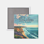 Aimant Del Mar California San Diego Beach Pacifique Vinta (Recto/Verso)