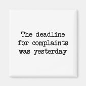 Aimant Délai de présentation des plaintes (Devant)