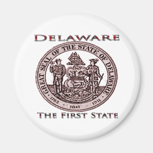 Aimant Delaware Le Premier Sceau D'État (Devant)