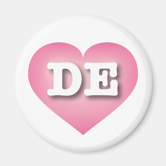 Aimant Delaware Pink Fade Heart - I love DE (Devant)