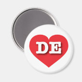 Aimant Delaware Red Heart - J'aime DE (Recto/Verso)