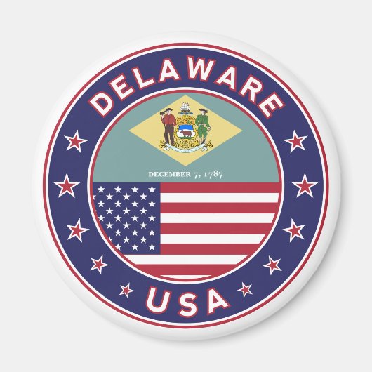 Aimant Delaware, T-shirt Delaware, autocollant Delaware (Devant)