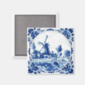 Aimant Delft Blue Farm and Windmill Painting (Recto/Verso)