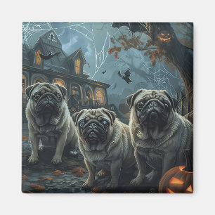 Aimant Délice de chien de la nuit d'Halloween de Pug