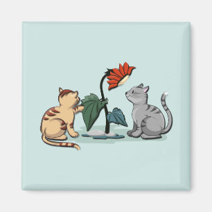 Aimant Délice d'été des chatons vert écume de mer